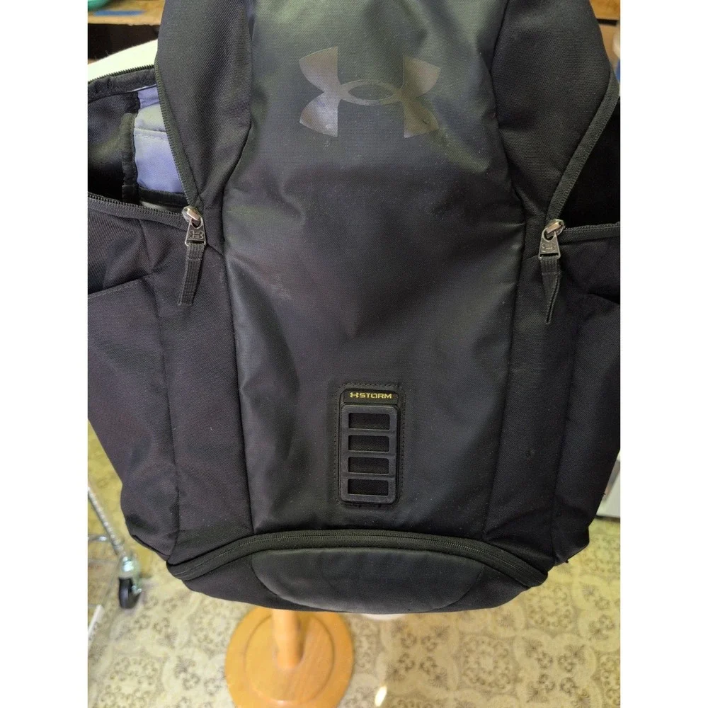 Under Armour Storm Black Backpack Water-Resistant for Laptop, Gym, Travel